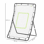 Kickback Rebounder Goal, 75x126cm Football Training Aid, Black Steel and PE