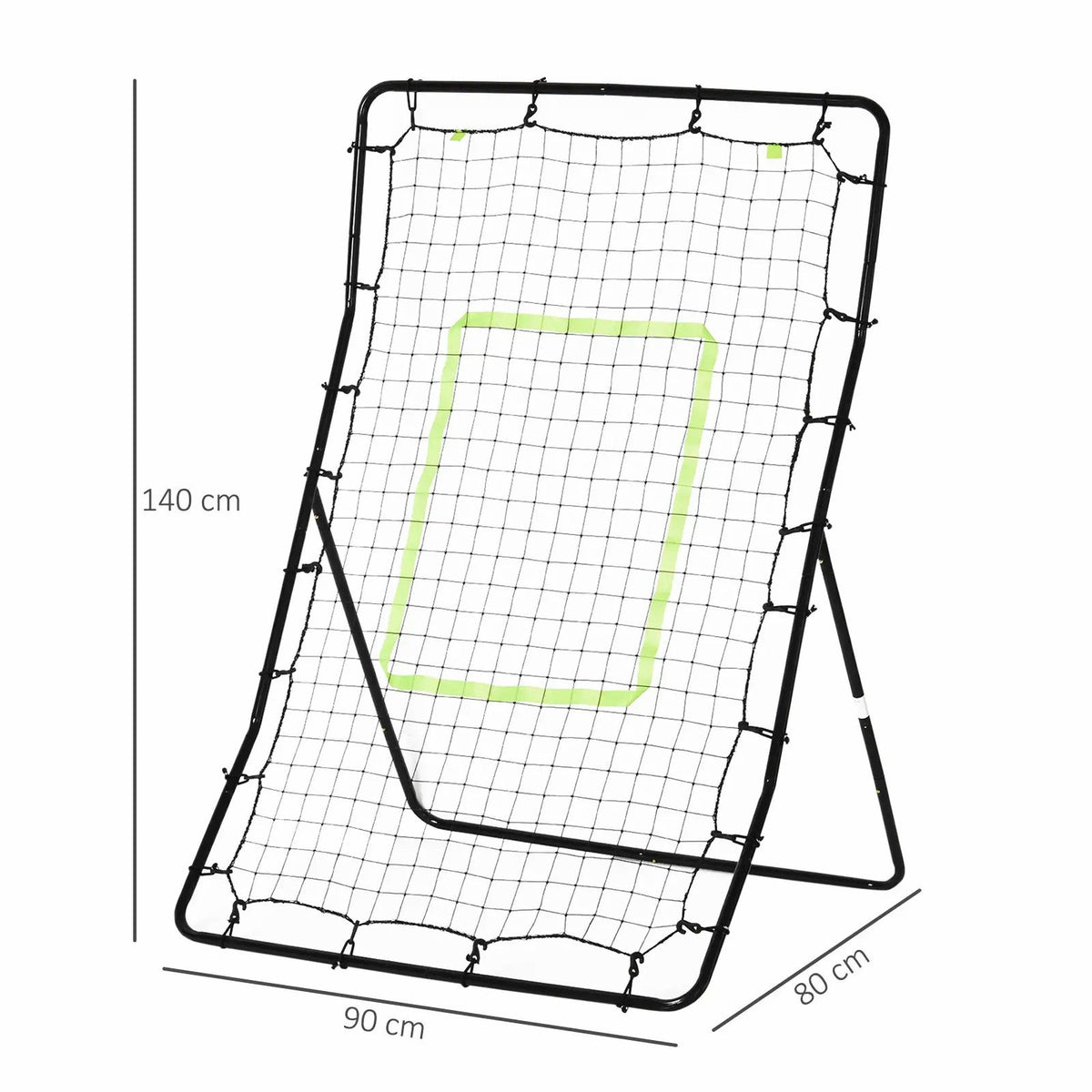 Kickback Rebounder Goal, 75x126cm Football Training Aid, Black Steel and PE