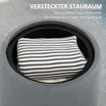 2-in-1 Ottoman with Storage, Removable Lid, Ø44cm x 47.5cm, Gray Velvet