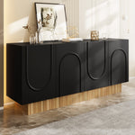 Modern Sideboard Cabinet with 4 Doors Ample Storage U-Shaped 160x75x38 cm