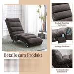 Relaxation Lounger with Vibration Function and Side Pockets, Bagcloth and Metal