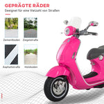 Electric Motorcycle for Children with MP3 Music and Headlights, Faux Leather and Metal, Pink