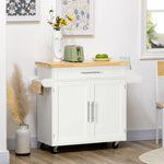Kitchen Trolley Serving Cart Worktop Spice Rack Towel Rail White