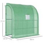 Polytunnel Greenhouse 2 Doors UV Protection Steel & PE Green