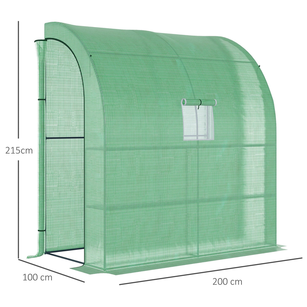Polytunnel Greenhouse 2 Doors UV Protection Steel & PE Green