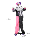 Scary Clown Halloween Decoration, Movable, Laughing, Pink+Purple