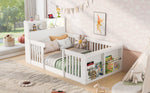Wooden Single Bed 90x190cm with USB, Light & Storage, White