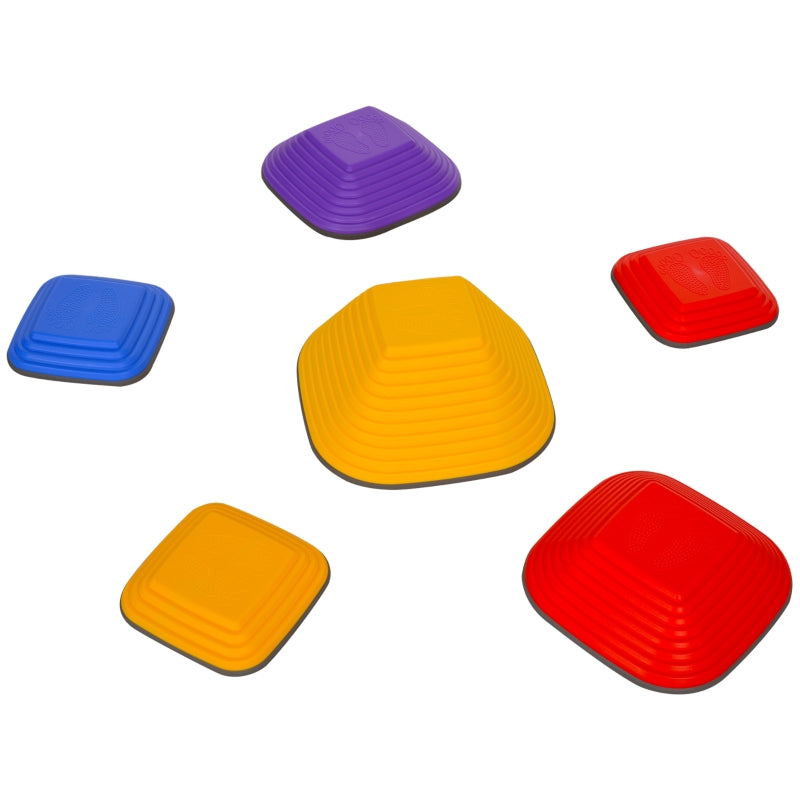 AIYAPLAY River Stones, 6 Piece Square Balancing Stackable Non Slip, Colorful