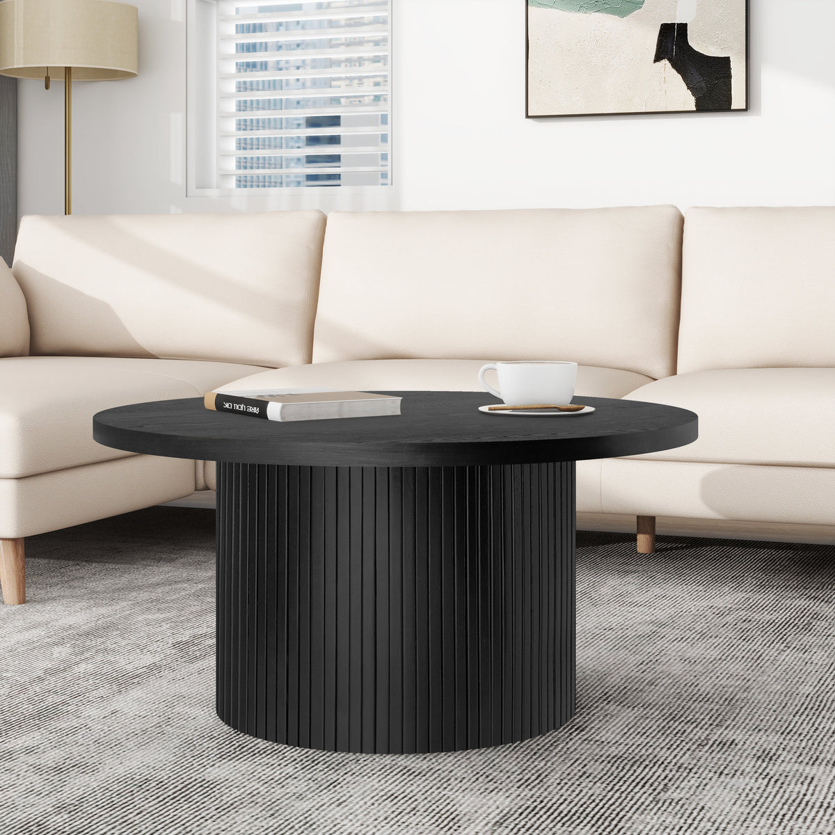Coffee Table Round Solid Wood