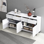 High-Gloss Sideboard 4 Drawers 2 Doors Adjustable Shelves