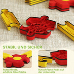 Children's Balance Beam Set with Freely Configurable Flexible Parts, Yellow and Red Plastic