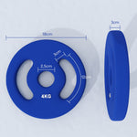 Dumbbell Weights, 2 x 4 kg, 2.5 cm Barbell, Blue