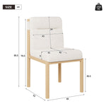 Dining Chairs Set of 4 Oak-Effect Frame Padded Sherpa Beige