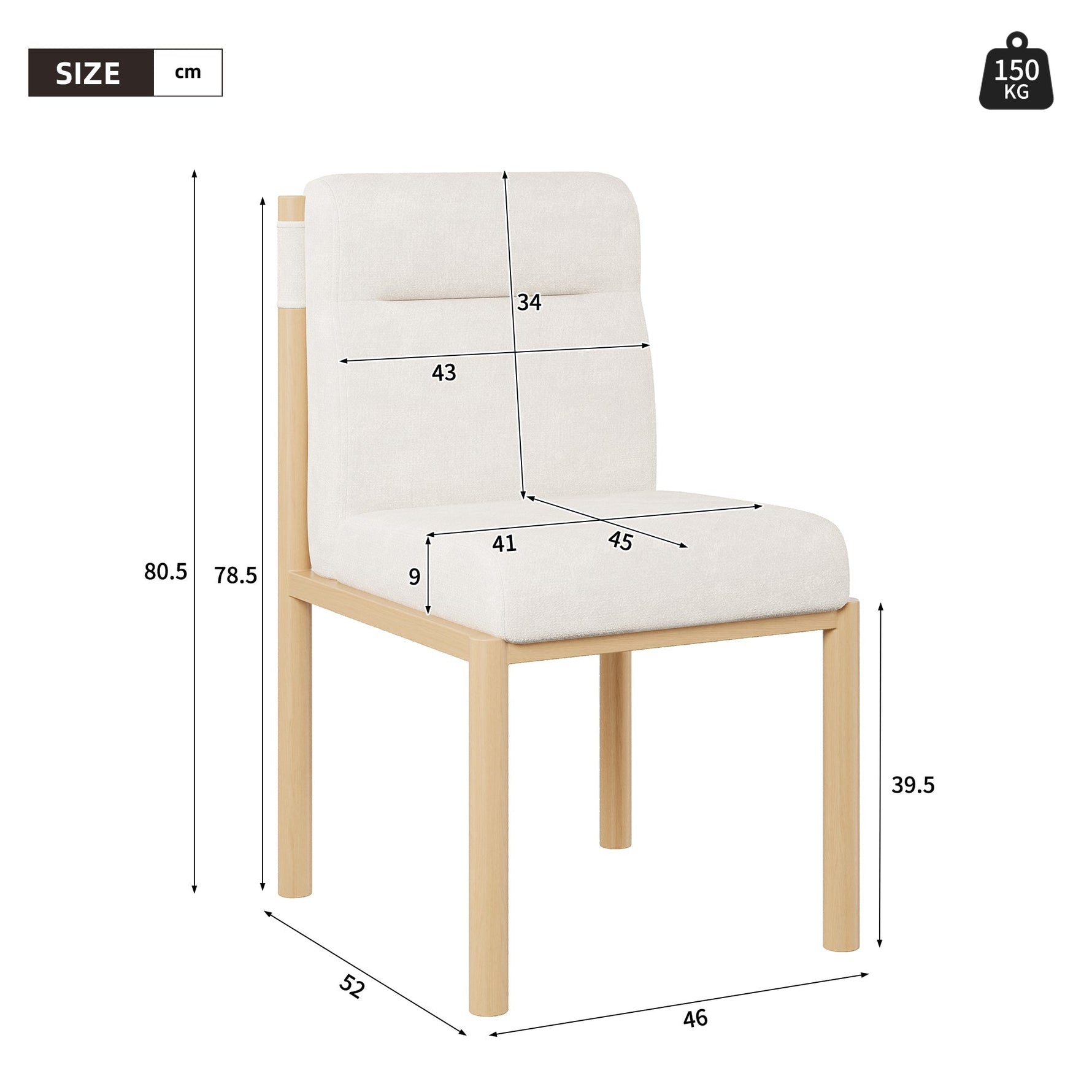 Dining Chairs Set of 4 Oak-Effect Frame Padded Sherpa Beige