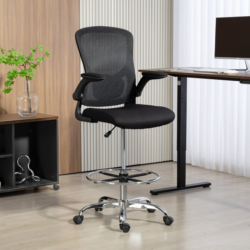 Drawing Chair with Lumbar Support, Height Adjustable, Swivel - Black