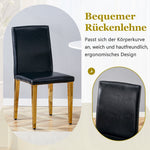 Minimalist Dining Chairs Set of 4, European Lightweight Luxury Style, Black and Gold