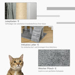 Cat Tree, Cave Ladder Climbing Height 100cm Chipboard Jute Grey