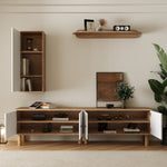 Wall Unit, Highboard Cabinets Shelf, White Wood