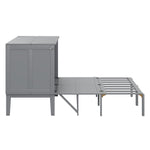 Wall Bed, 140x200cm with Slatted Frame, Grey