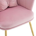 Chairs, Set of 6 Modern Velvet Petal Back with Gold Metal Legs