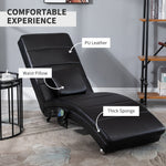 Leather Recliner with Massage Function, 8 Massage Points, Remote Control, High Backrest, Black
