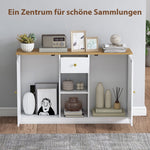 Sideboard Storage Cabinet with Drawer, 2 Doors, 2 Open Shelves, White
