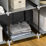 Fabric Wardrobe, 8 Tiers, Clothes Rails, Non-Woven Fabric, Dark Grey