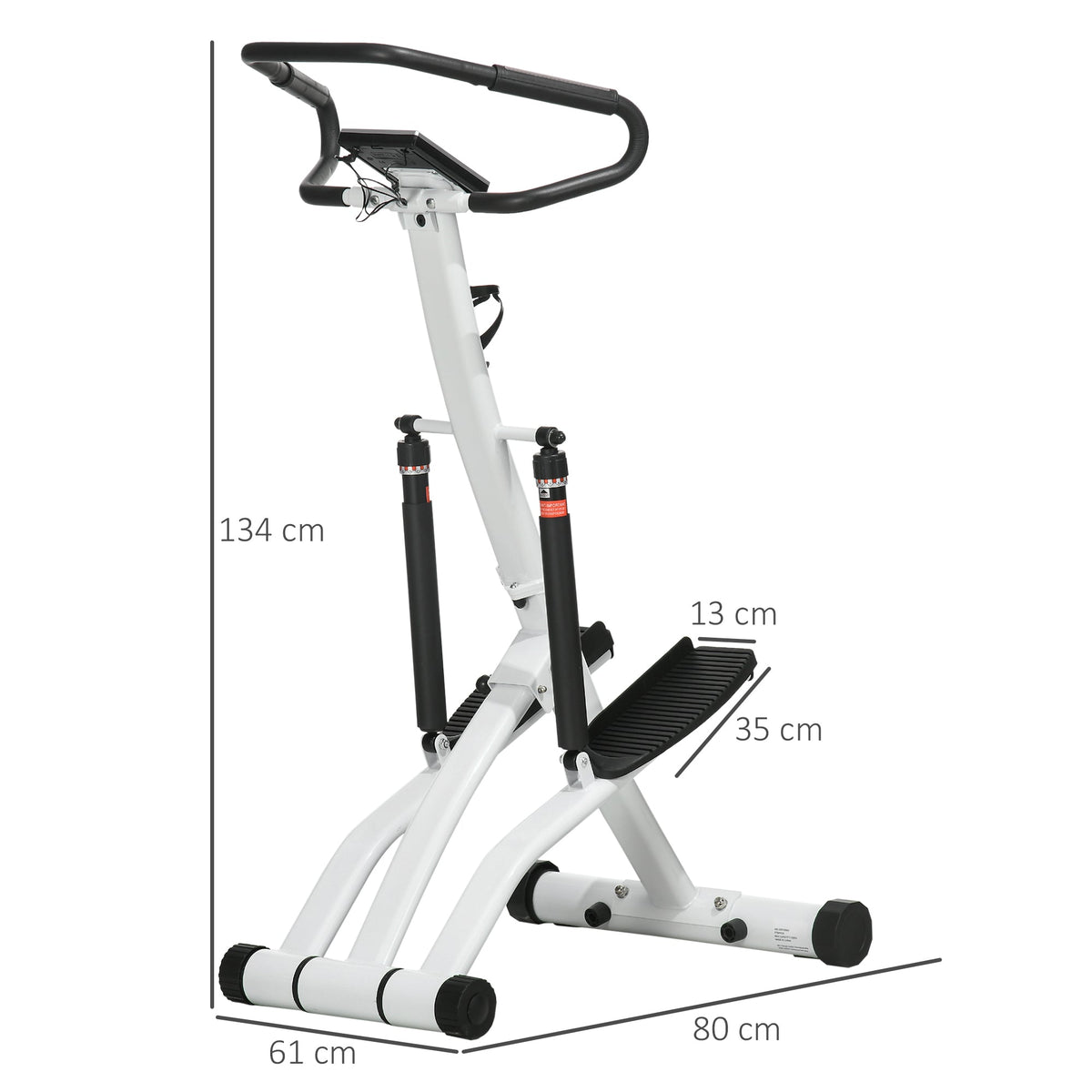 Stepper Home Trainer with Handle and 12 Resistance Levels, Black/Silver