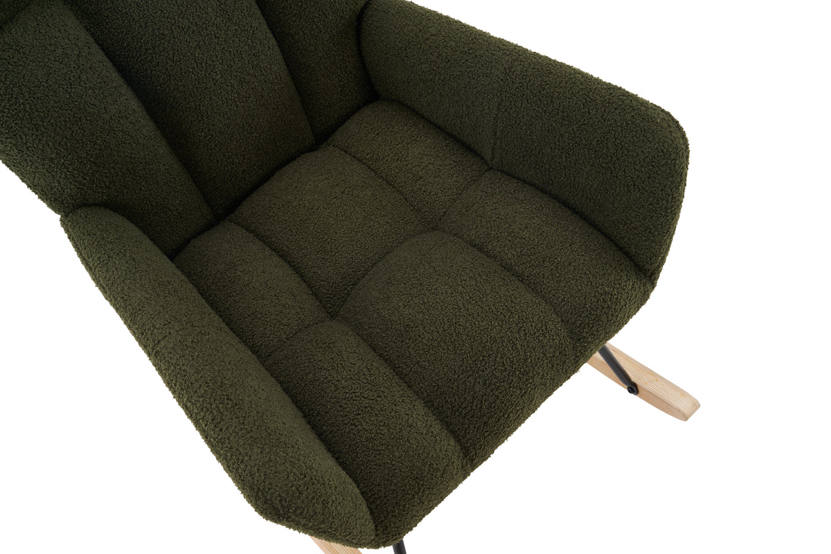 Rocking Chair Modern High Back Armrests - Green