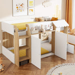 Children's House Bed 90x200cm with Storage & Ladder, Solid Wood