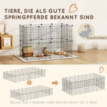 Rabbit/Guinea Pig Enclosure Wire Mesh with Door, Black Steel