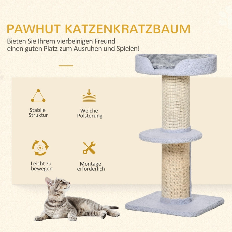 Cat Tree, Scratching Post, Platform, Sisal, Light Blue