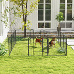 Puppy Playpen 12-Piece, 80cm High, Steel, Gray