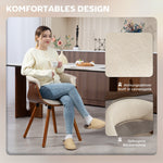 Dining Chair, Upholstered Armchair with Wooden Legs, Beige