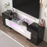 Stylish TV Cabinet Lowboard 145cm LED High-Gloss White