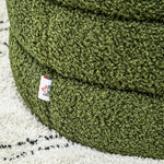 Stool, Round, Teddy Fleece, Green
