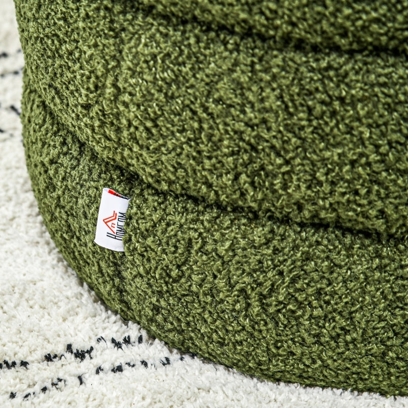 Stool, Round, Teddy Fleece, Green