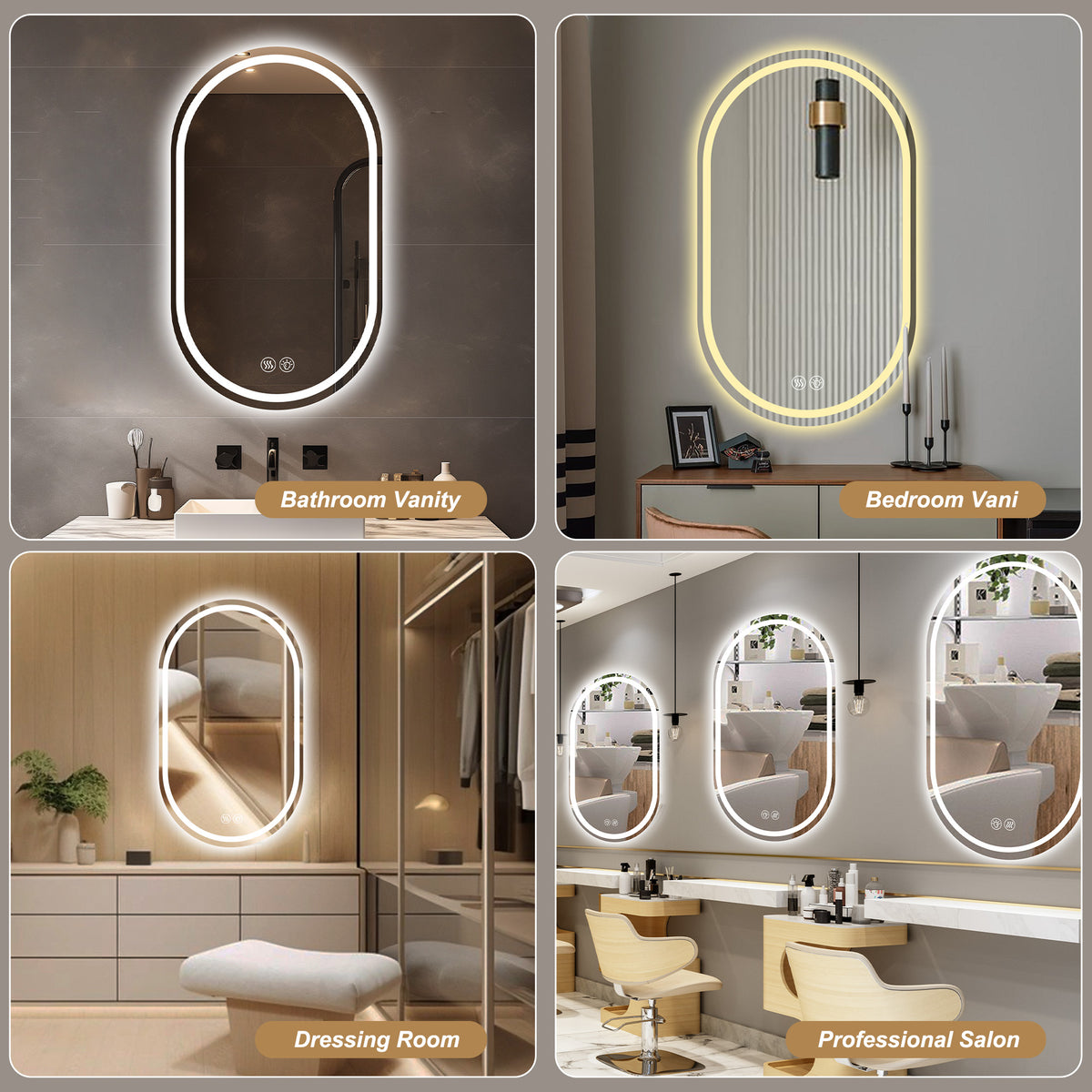 Full-Length Standing Mirror 161.5x50cm - Black Aluminum Frame