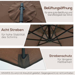 Cantilever Parasol, Sunshade Ø3x2.5m with Crank, Steel Frame, Coffee Polyester Fabric