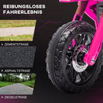 AIYAPLAY electric kids motorcycle with training wheels, horn, and starting sound, pink