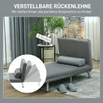Folding Recliner Chair, Bed Function, Adjustable Backrest, Velvet, Grey
