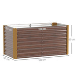 Raised Garden Beds Set of 2 Planters Weatherproof 120x60x60cm Galvanized Steel