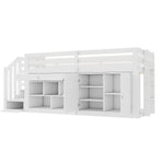N634P263870W Multifunctional Bed with Storage, Ladder, Drawers, and Fold-Down Desk