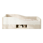 Upholstered Children's Bed 90x190 with 2 Drawers, Beige Velvet