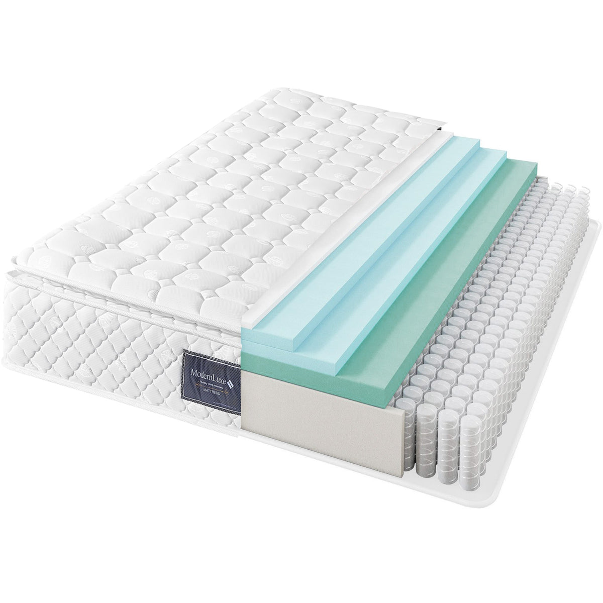 Spring King Mattress, 7-Zone Cold Foam Pocket Springs, 140x200cm Microfiber