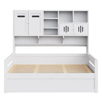 Wooden Sofa Bed 90x200cm with Hydraulic Storage in White