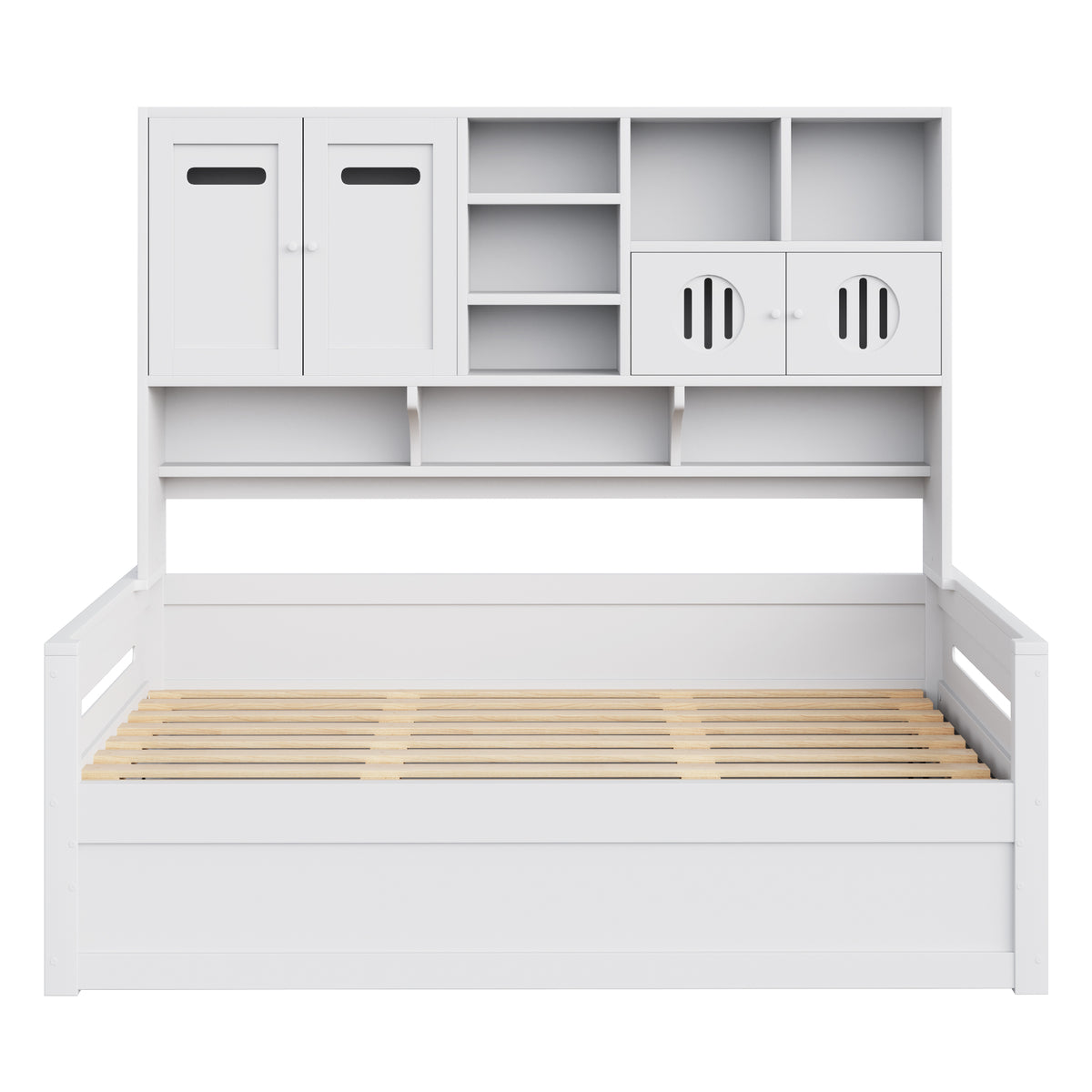 Wooden Sofa Bed 90x200cm with Hydraulic Storage in White