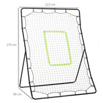 Baseball Rebound Net with Weatherproof Metal Frame and Green Hitting Zone, Metal