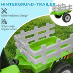 Electric Children's Tractor, Parental Remote Control, 6 km/h, Green + Black