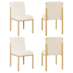 Dining Chairs Set of 4 Oak-Effect Frame Padded Sherpa Beige